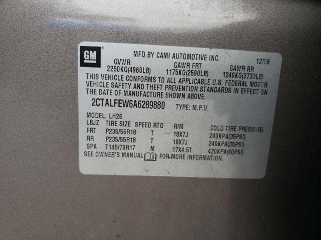 Photo 10 from auction – 2010 GMC TERRAIN SL with VIN 2CTALFEW6A6289880