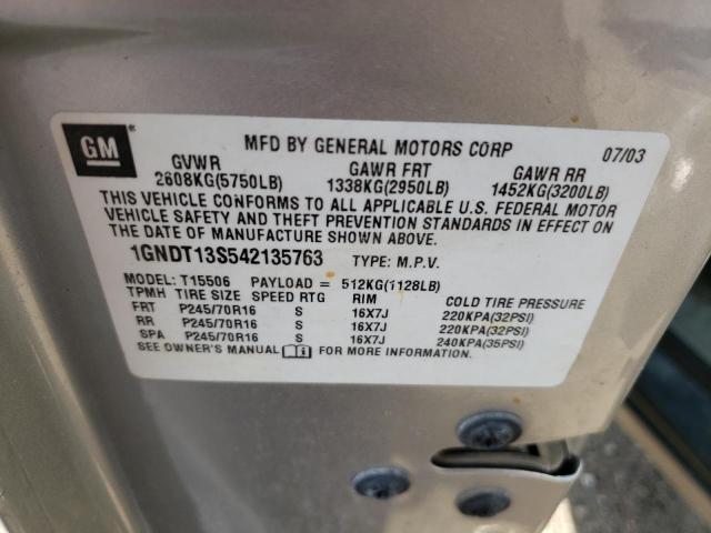 Photo 10 from auction – 2004 CHEVROLET TRAILBLAZE with VIN 1GNDT13S542135763