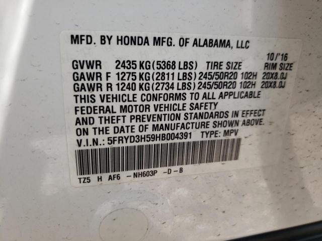 Photo 10 from auction – 2017 ACURA MDX TECHNO with VIN 5FRYD3H59HB004391