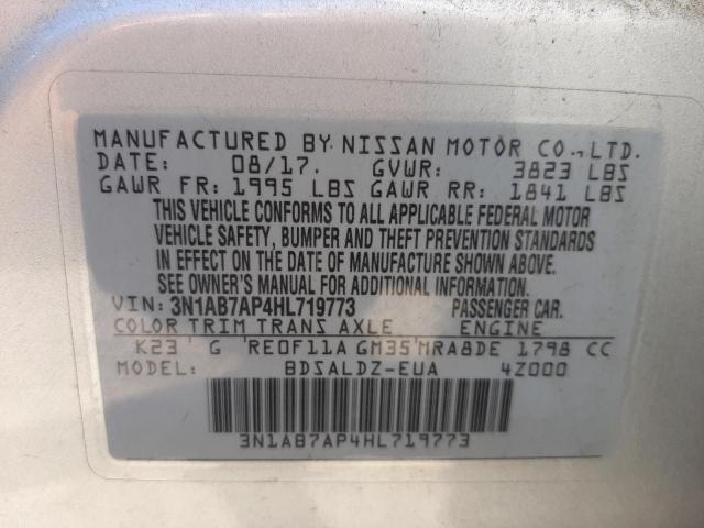 Photo 10 from auction – 2017 NISSAN SENTRA S with VIN 3N1AB7AP4HL719773