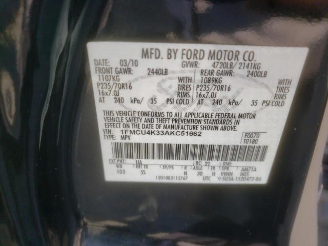 Photo 10 from auction – 2010 FORD ESCAPE HYB with VIN 1FMCU4K33AKC51662