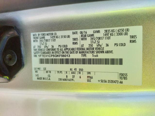 Photo 10 from auction – 2016 FORD F150 SUPER with VIN 1FTEX1CP5GKF56013