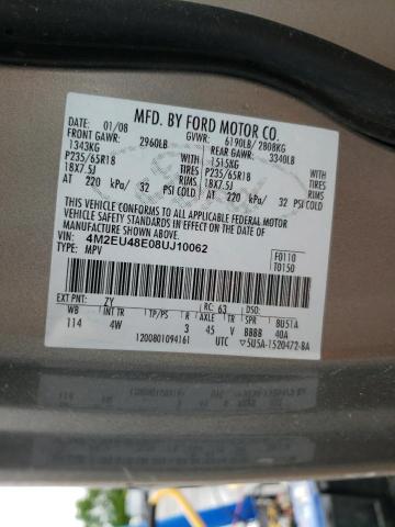 Photo 10 from auction – 2008 MERCURY MOUNTAINEE with VIN 4M2EU48E08UJ10062
