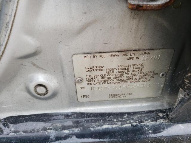 Photo 10 from auction – 2002 SUBARU IMPREZA WR with VIN JF1GD29612G522321