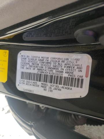 Photo 10 from auction – 2001 LEXUS LS 430 with VIN JTHBN30F410016220