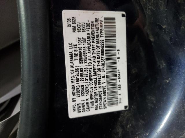 Photo 10 from auction – 2008 HONDA ODYSSEY LX with VIN 5FNRL38218B042292