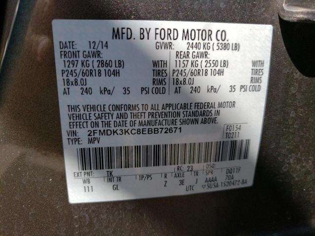 Photo 10 from auction – 2014 FORD EDGE LIMIT with VIN 2FMDK3KC8EBB72671
