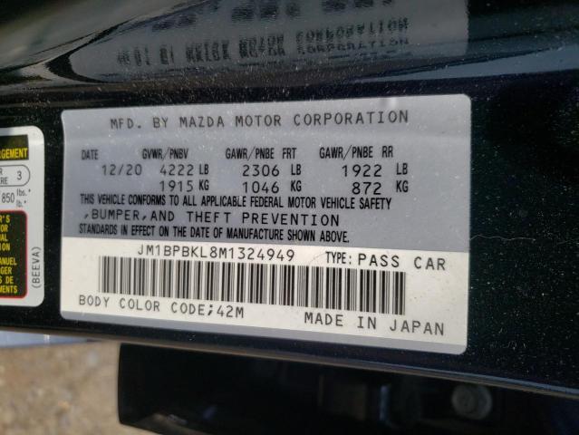 Photo 10 from auction – 2021 MAZDA 3 SELECT with VIN JM1BPBKL8M1324949