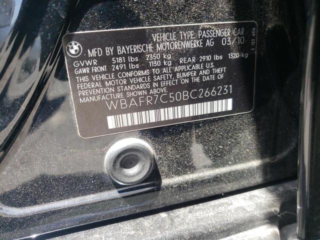 Photo 10 from auction – 2011 BMW 535 I with VIN WBAFR7C50BC266231