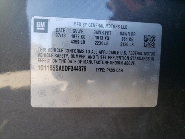 Photo 10 from auction – 2013 CHEVROLET MALIBU LS with VIN 1G11B5SA6DF344378