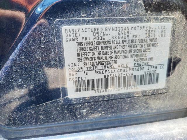 Photo 10 from auction – 2016 NISSAN SENTRA S with VIN 3N1AB7AP0GY337676
