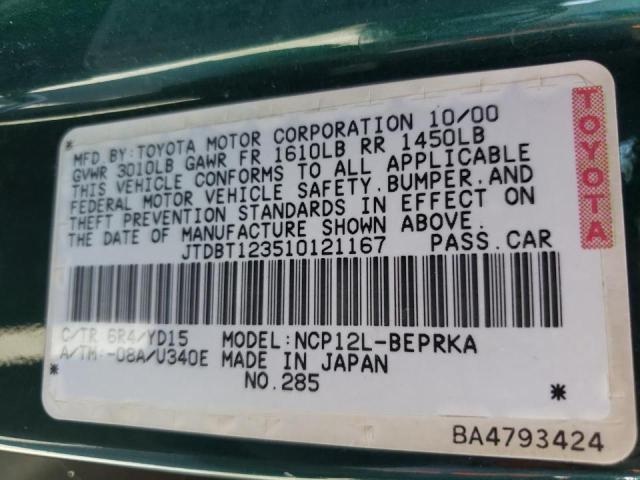 Photo 10 from auction – 2001 TOYOTA ECHO with VIN JTDBT123510121167