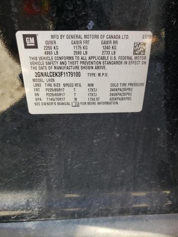 Photo 10 from auction – 2015 CHEVROLET EQUINOX LT with VIN 2GNALCEK3F1179100