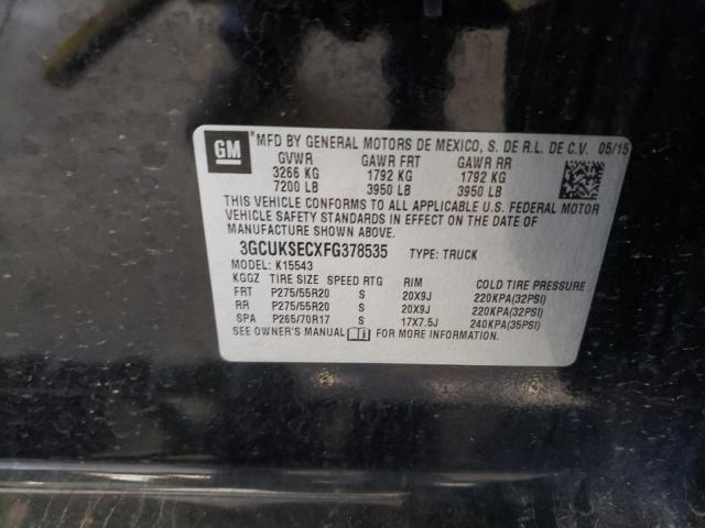 Photo 10 from auction – 2015 CHEVROLET SILVERADO with VIN 3GCUKSECXFG378535