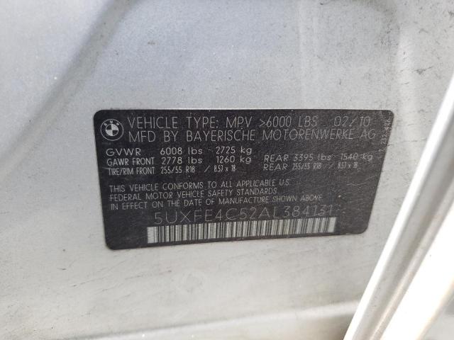 Photo 10 from auction – 2010 BMW X5 XDRIVE3 with VIN 5UXFE4C52AL384131
