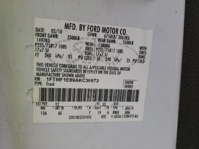 Photo 10 from auction – 2010 FORD F150 with VIN 1FTMF1E89AKC36673