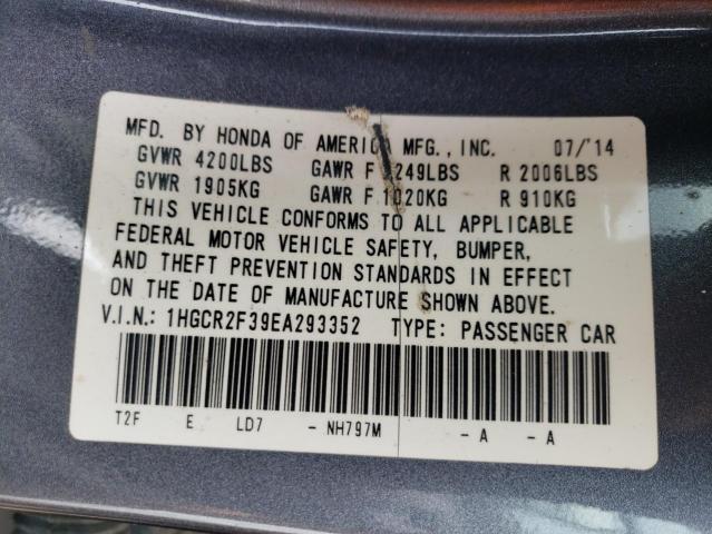 Photo 10 from auction – 2014 HONDA ACCORD LX with VIN 1HGCR2F39EA293352