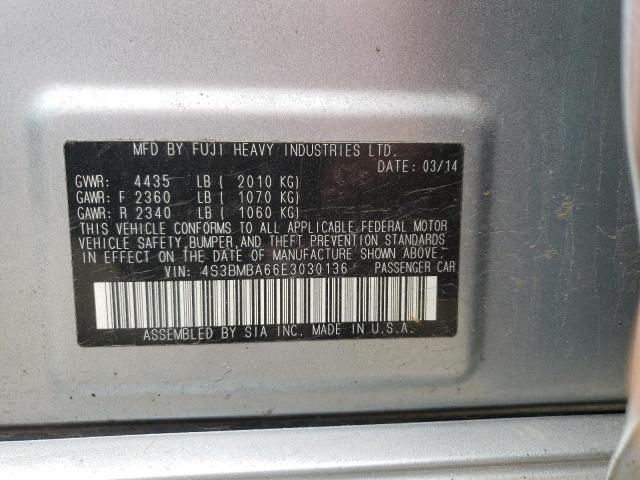 Photo 10 from auction – 2014 SUBARU LEGACY 2.5 with VIN 4S3BMBA66E3030136