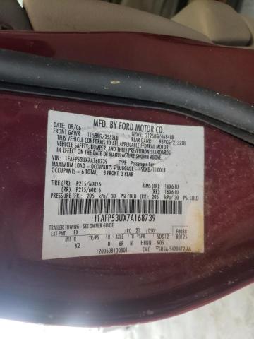 Photo 10 from auction – 2007 FORD TAURUS SE with VIN 1FAFP53UX7A168739