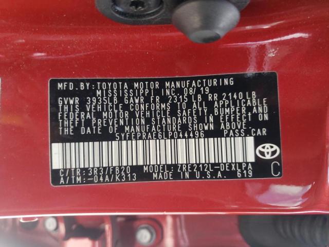 Photo 10 from auction – 2020 TOYOTA COROLLA LE with VIN 5YFEPRAE6LP044496