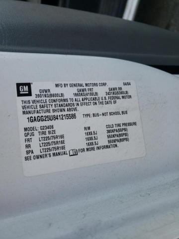 Photo 10 from auction – 2004 CHEVROLET EXPRESS G2 with VIN 1GAGG25U841215586
