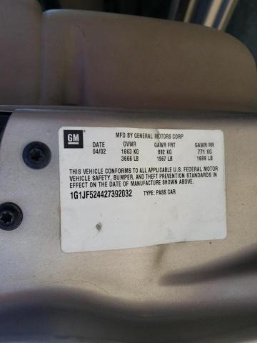 Photo 10 from auction – 2002 CHEVROLET CAVALIER L with VIN 1G1JF524427392032