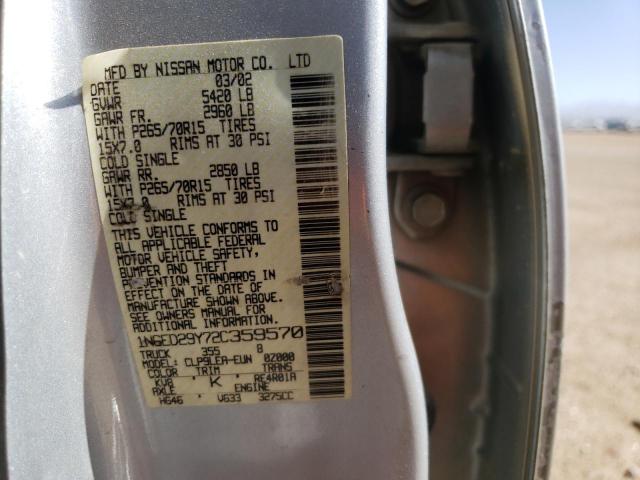 Photo 10 from auction – 2002 NISSAN FRONTIER C with VIN 1N6ED29Y72C359570