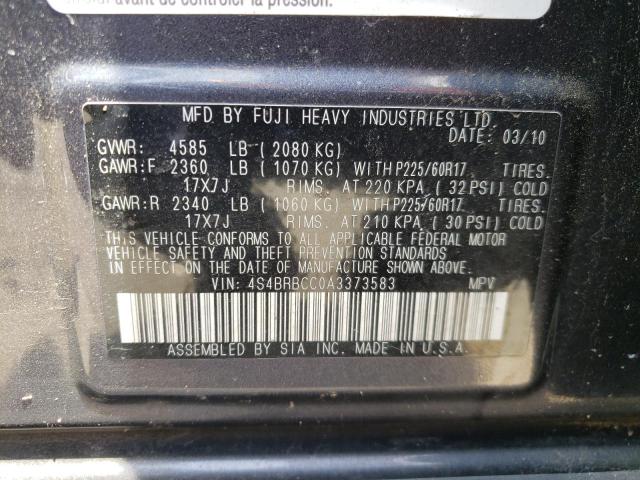 Снимка 10 от търг – 2010 SUBARU OUTBACK 2. с VIN 4S4BRBCC0A3373583