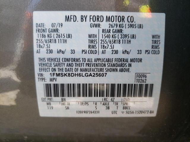 Photo 10 from auction – 2020 FORD EXPLORER X with VIN 1FMSK8DH6LGA25607