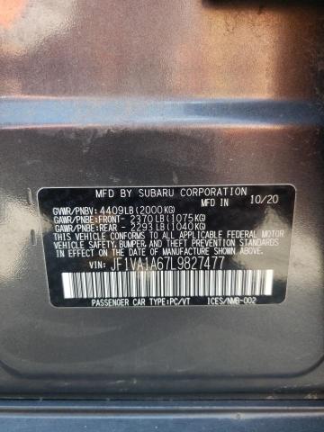 Photo 10 from auction – 2020 SUBARU WRX with VIN JF1VA1A67L9827477