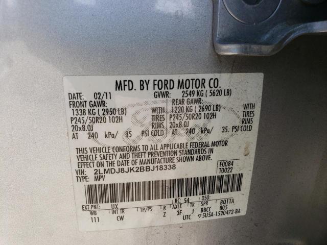Photo 10 from auction – 2011 LINCOLN MKX with VIN 2LMDJ8JK2BBJ18338