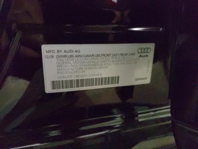 Photo 10 from auction – 2006 AUDI A4 2.0T QU with VIN WAUDF78E66A204049