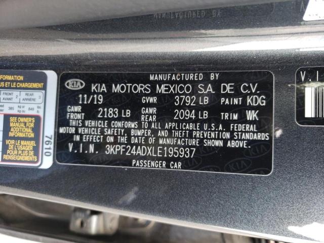 Photo 10 from auction – 2020 KIA FORTE FE with VIN 3KPF24ADXLE195937