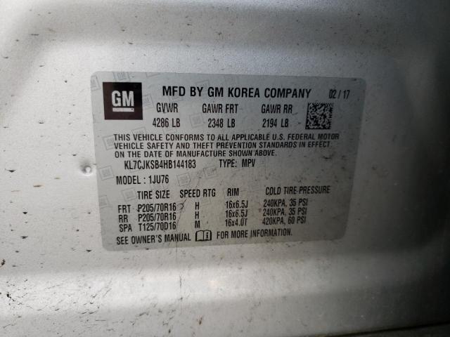Photo 10 from auction – 2017 CHEVROLET TRAX LS with VIN KL7CJKSB4HB144183