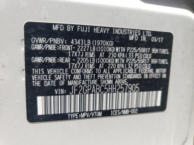 Photo 10 from auction – 2017 SUBARU CROSSTREK with VIN JF2GPABC5HH257905