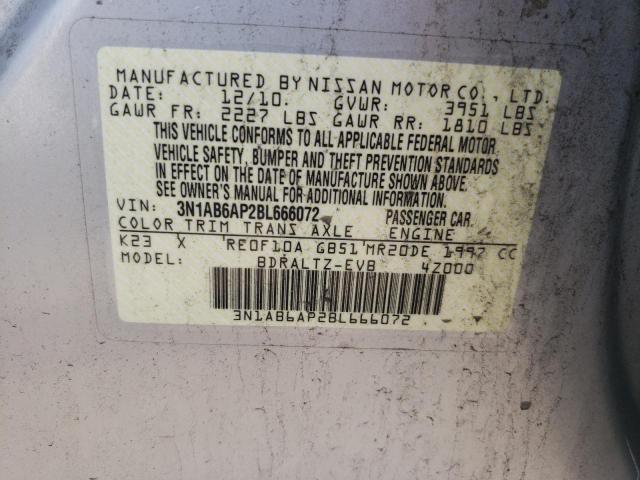 Photo 10 from auction – 2011 NISSAN SENTRA 2.0 with VIN 3N1AB6AP2BL666072