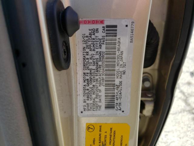 Photo 10 from auction – 2002 LEXUS ES 300 with VIN JTHBF30G420029802