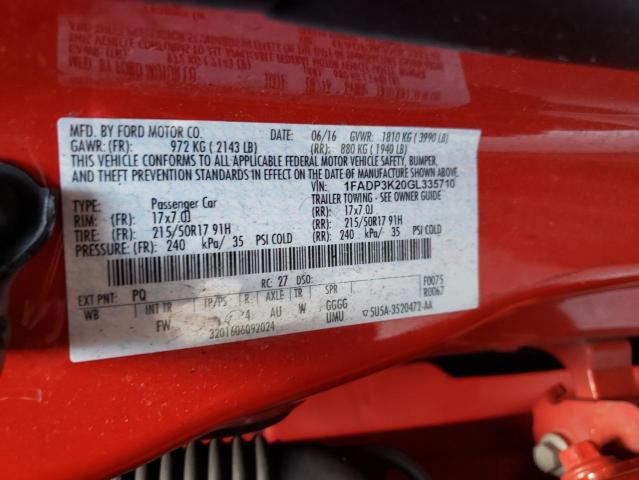Photo 10 from auction – 2016 FORD FOCUS SE with VIN 1FADP3K20GL335710