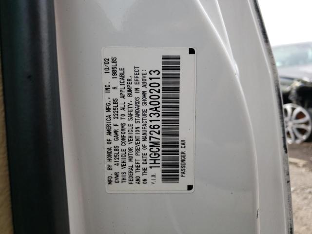 Photo 10 from auction – 2003 HONDA ACCORD EX with VIN 1HGCM72613A002013