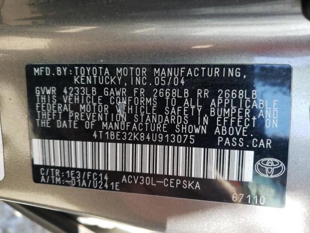 Photo 10 from auction – 2004 TOYOTA CAMRY LE with VIN 4T1BE32K84U913075