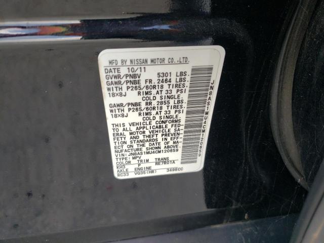 Photo 10 from auction – 2012 INFINITI FX35 with VIN JN8AS1MU4CM120659