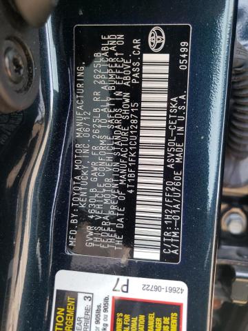Photo 10 from auction – 2012 TOYOTA CAMRY BASE with VIN 4T1BF1FK1CU128715