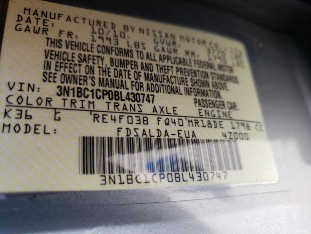 Photo 10 from auction – 2011 NISSAN VERSA S with VIN 3N1BC1CP0BL430747