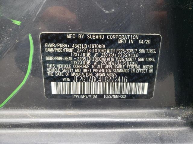 Photo 10 from auction – 2020 SUBARU CROSSTREK with VIN JF2GTABC4L8272416