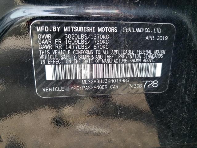 Photo 10 from auction – 2019 MITSUBISHI MIRAGE ES with VIN ML32A3HJ3KH013983