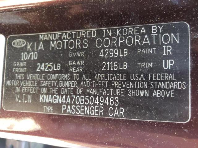 Photo 10 from auction – 2011 KIA OPTIMA EX with VIN KNAGN4A70B5049463