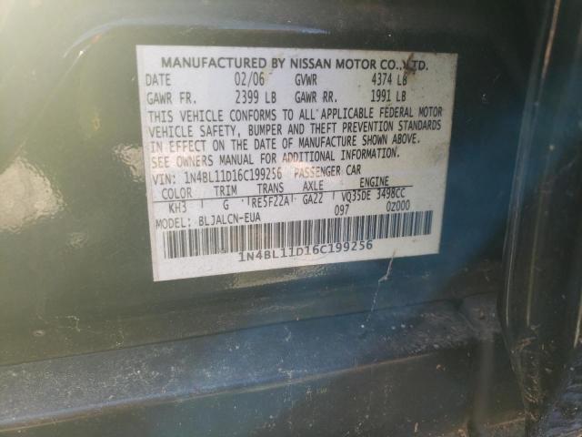 Photo 10 from auction – 2006 NISSAN ALTIMA SE with VIN 1N4BL11D16C199256