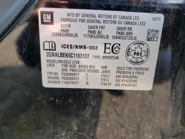 Photo 10 from auction – 2012 CHEVROLET EQUINOX LS with VIN 2GNALBEK6C1163107
