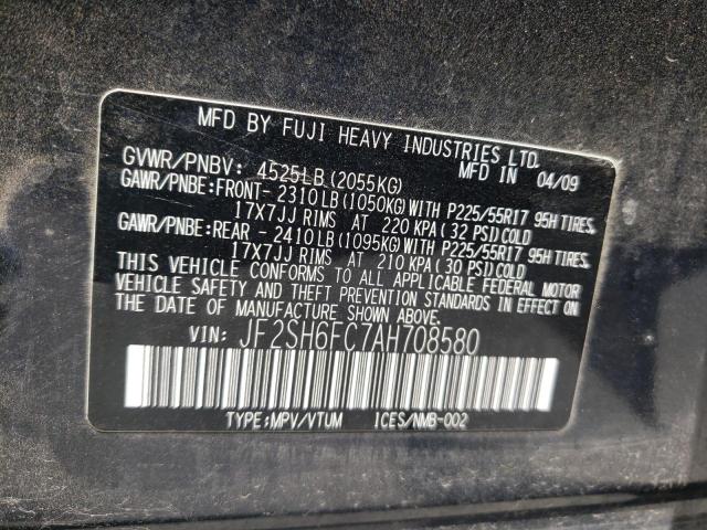 Photo 10 from auction – 2010 SUBARU FORESTER with VIN JF2SH6FC7AH708580