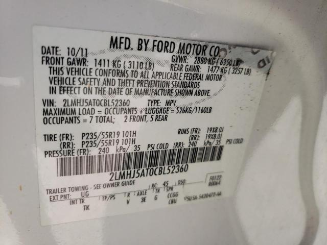 Photo 10 from auction – 2012 LINCOLN MKT with VIN 2LMHJ5AT0CBL52360